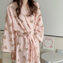 골프 샤워가운 목욕 욕실 여름 샤워 가운, 3.빅베어핑크