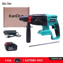 천공기 펀치 사무용품kanduo 21v 무선 브러시리스 망치 호환 makita18v 배터리 무선 드릴프로 무선 천공기, 에게, 3.6ah 배터리 1c