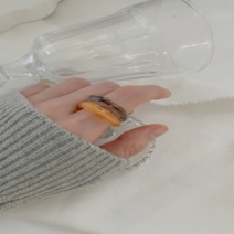 oshu / 여름 바다패션 미니멀 물결 호마이카 반지