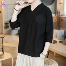 셀럽당 여름 남자 루즈핏 상의 개량 한복 면마 상의