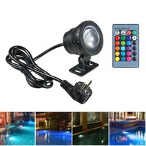 20W RGB Led 수중 조명 방수 IP65 분수 풀 연못 수족관 탱크 램프 16 색 원격 컨트롤러 스포트 라이트, 실버, 미국 PLUG