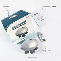 지압 탈모 모발 두피 마사지기 케어 스켈링 브러쉬 건강 관리 전기 머리 마사지 안티 스트레스 이완 바디 마사지 깊은 두피 마사지 방지 무료 사용자 정의 로고, 상자가있는 은색