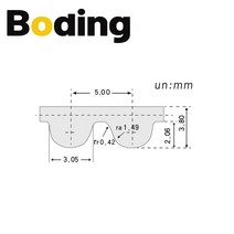 Boding 폐 루프 타이밍 벨트 전달 Htd5m-170-15, 17 HTD5M-255-15_04 10 개