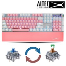 알텍랜싱 ALGK8614 기계식 게이밍 키보드 화이트, 핑크화이트