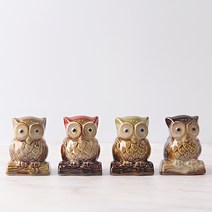 골드디자인 도자기부엉이 ART707 4P SET