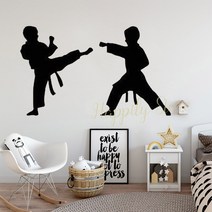 송판 격파 태권도용품 합판 가라테 어린이 벽 스티커 방 유도 비닐 데칼 태권도 결혼 홈 인테리어 벽화 P6, 05 04 yellow