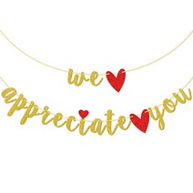 We Appreciate You 배너 직원 감사 배너 직원 감사 클리닉 사무실 휴게실 보스 교사 감사 배너 감사 직원 파티 장식