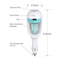 미니 12V 자동차 스팀 가습기 공기 청정기 USB 에센셜 오일 디퓨저 아로마 테라피, [04] 보라색