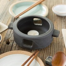피어몰 이천도자기 매트블랙 내열 워머 미니 티포트 다기 푸드워머