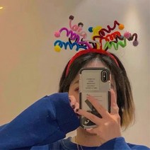 스프링머리띠 폭죽 와이어 머리띠 생일파티 생일머리띠 파티, 1color