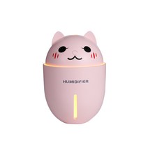 락톡고양이 미니가습기 H-15 무드등 USB 사무실 책상 원룸 탁상용, 미니캣가습기H-15핑크