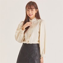 ROEM NC09 볼륨소매 하이넥 면블라우스 RMBLA4VRS2