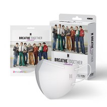 BTS 방탄소년단 새부리형 칼라 마스크 10가지 컬러 브리드 투게더 위드 다이너마이트, 화이트(White) 10매