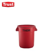 Thor 토르 원형 컨테이너 플라스틱 용기 60L(뚜껑포함) 트러스트, 빨강