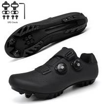싸이클 슈즈 신발 남녀공용 사이클링 스니커즈 플랫 슈즈 클리트 자동 잠금, 없음, MTB black cleats+39