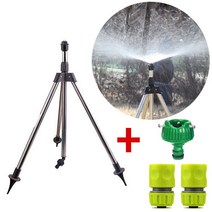 다이모공구 원형분무 삼각대스프링쿨러+수도꼭지연결구1개+원터치어댑터2개