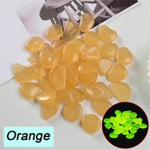 25/50/100pcs 어두운 정원에서 빛나는 산책로에 대 한 인공 자갈 광선 바위 정원 경로 파티오 잔디 마당 장식 돌, 100pcs, Orange, 07 Orange_03 100pcs