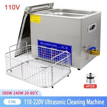 업소용 초음파 세척기 진동 식기 렌즈 산업용 상업용 240w 10l 전자 기계 용 세척 의료 화학, 110v, 유럽 연합