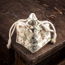 티코지 중국 스타일 레트로 브로케이드 차 세트 보관 가방 휴대용 면화 린넨 차 가정용, 색상 10 10x10cm