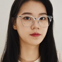 janey.jun 시크한 클리어 메탈 투명 안경테