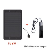 1200mA 5V 6W 태양 전지 패널 범용 3.7V 배터리 충전기 케이블 DC 5V 10440 18650 14500 26650 16650 충전식 어댑터 USB 플러그, 18650 1P