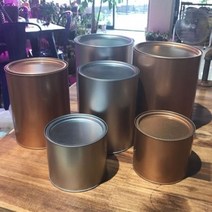 원예용품 인테리어 메탈 도금 깡통화분 14x12cm, 실버