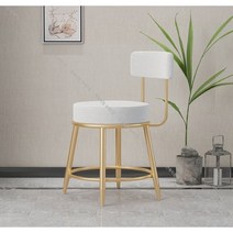 북유럽 심플 모던 침실 화장대 의자 등받이 낮은 의자 홈카페, 화이트, 1개