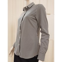 루이까스텔 FW가을 #할인!! 수입원단 스트라이프 셔츠 제원단에리 여성티셔츠 레귤러핏 뉴코아일산3LTTS962B