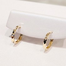 미니골드 14K 스퀘어컷팅 링귀걸이 14mm ECPM4029