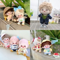 10cm 인형옷 청자켓 애니멀 바디 수트 투플레이드 셔츠 베이비 베스트, 베이비 베스트 세트 옐로우