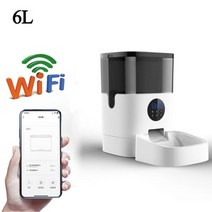 강아지 자동급식기 고양이 사료 배식기 공급기 급여기 자율급식 자율배식 반려견, 6L WIFI No Camera_Not Adapter