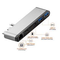 썬더볼트 독 서피스독 usb c 허브 thunderbolt 3 dock with rj45 1000m sd 리더 pd 100w macbook proair m1 3.5mm aux, 1에서 6