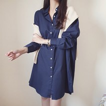 몽글리다 오버핏 셔츠 미니 원피스 롱남방 빅사이즈 3color