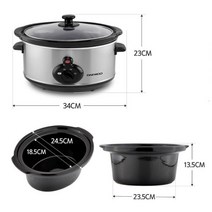 구운계란 만들기 맥반석 슬로우쿠커 계란 굽는기계 멀티쿠커 3.5L, 3.5 L