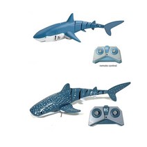rc잠수함 원격 제어 상어 고래 스프레이 물 라디오 제어 소년 위한 야외 호수 수영장, 파란색과 반점