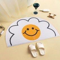 스마일 플라워 소프트 반달 욕실 발매트 2장 1+1행사
