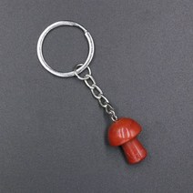 돌고래 키링 메탈 무지개 써지컬 10 개 Mini Mushroom Statue Key Rings Cha Natural Stone Carved Charms Keycha Healing, P