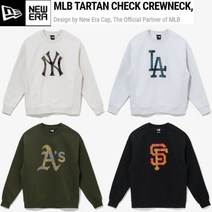 뉴에라 뉴에라 MLB 타탄 체크 뉴욕 양키스 맨투맨 오트밀 13338638