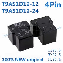 TE 타이코 릴레이 T9AS1D1212 12VDC 4 핀 30A 1 개, 01 T9AS1D1212  12VDC