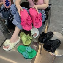 발편한 여름 왕리본 말랑 푹신 슬리퍼 푹신한 귀여운 고무 여성 슬리퍼
