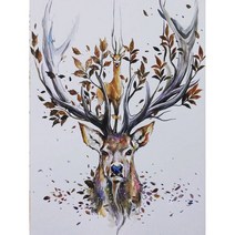 풍수 보석십자수 사슴 건강 장생 성공 재운 끌어모으는 길조 상서 고귀 신비로운 꽃사슴 동물 큐빅가득그림 집콕취미 집들이 개업선물 비즈 큐빅 수제공예 DIY키트 액자없음, 꽃사슴13번, 80*100CM