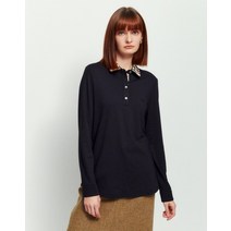 22SS [populet]블랙 체크배색 긴팔카라티셔츠 WKTS2B101BK