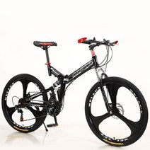 shike 산악자전거 MTB 90%완조립 장거리 여행 성인남녀공용 27.5인치 26인치 자전거, 27단26인치, 삼도륜-블랙