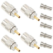 PL 259 커넥터 5피스 PL-259 UHF 수 납땜 커넥터 플러그 감속기 포함 테프론 소재 50옴 RG59 RG8 RG8x LMR-400 RG-213 동축 케이블