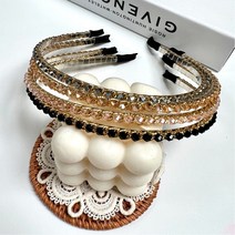 별빛별하 [4P세트] 큐빅 스와로브스키 스톤 헤어 머리띠 헤어밴드 세트