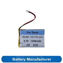 블루투스 이어폰 배터리 오토바이 헬멧 헤드폰 헤드셋 축전지 1200mAh 세나 10c 프로 EVO 10CPRO 10CEVO AKKU, 10c and 10c pro