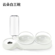 애완 동물 강아지 고양이 그릇 더블 자동 피더 개 스테인레스 스틸 마시는 용품, [01] General purpose for, [08] Elegant White Adjust