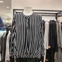 막스카라 HY간절기 라운드 넥 스트라이프 블라우스 M03MWB007ME