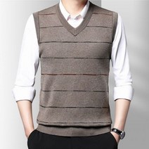 남성 남자 니트 브이넥 티 조끼 도착 스웨터 민소매 슬림 캐주얼 넥 칼라