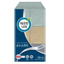 [803360]정사각티슈(100매 6개입 깨끗한나라), A